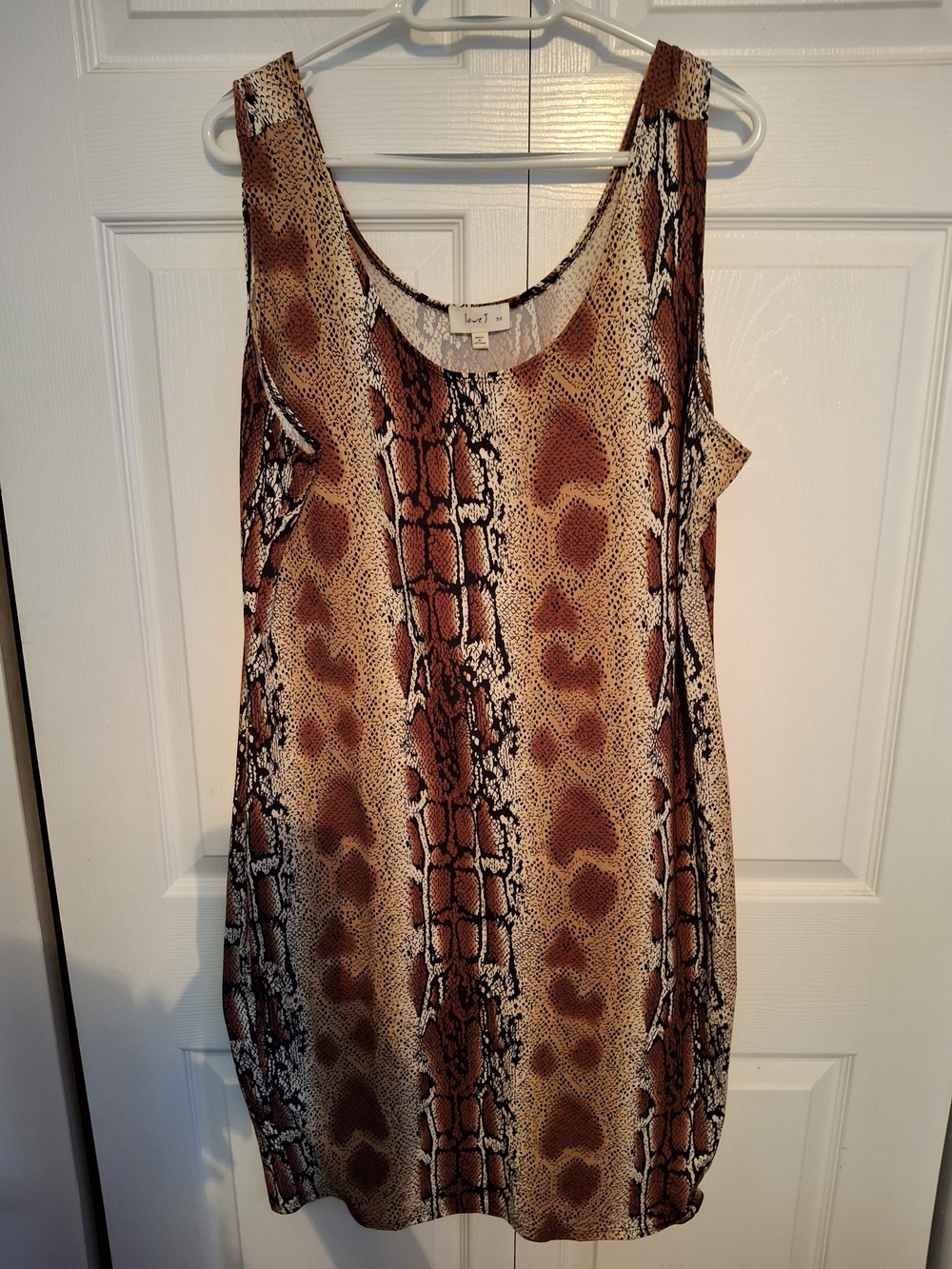 Sleeveless Python-Print Lightweight Dress